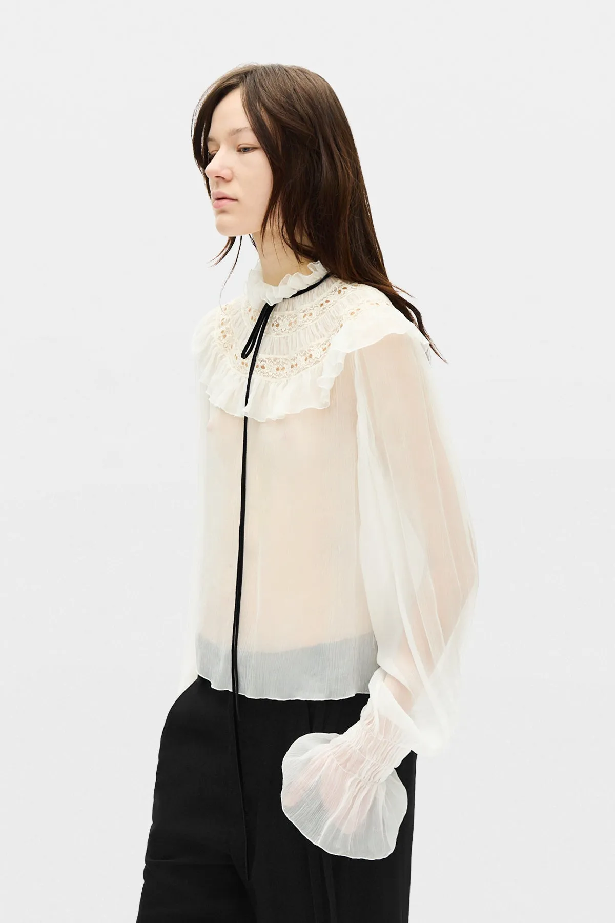 Palvi Ruffle Collar Top sold by Ann Demeulemeester product image thumbnail 2