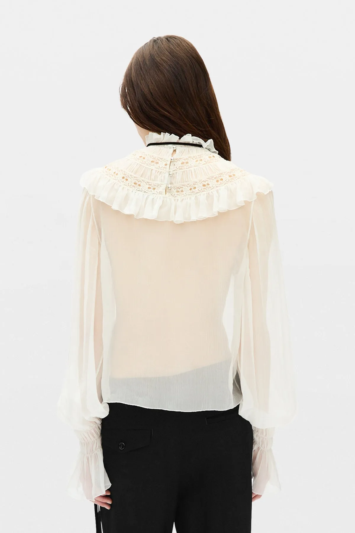 Palvi Ruffle Collar Top sold by Ann Demeulemeester product image thumbnail 3