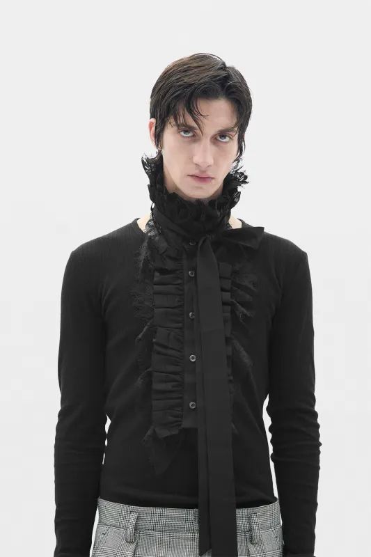Winston Lace Ruffled Plastron made by Ann Demeulemeester