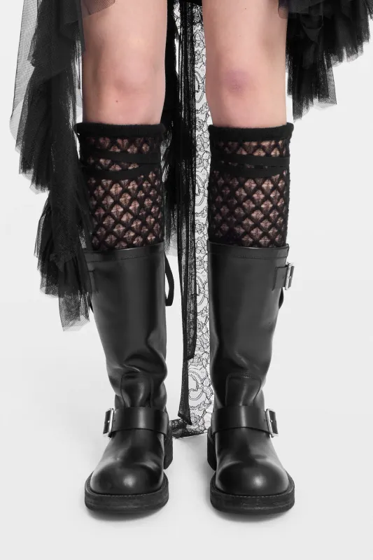 Tella Ajoure Knit Leg Warmers made by Ann Demeulemeester
