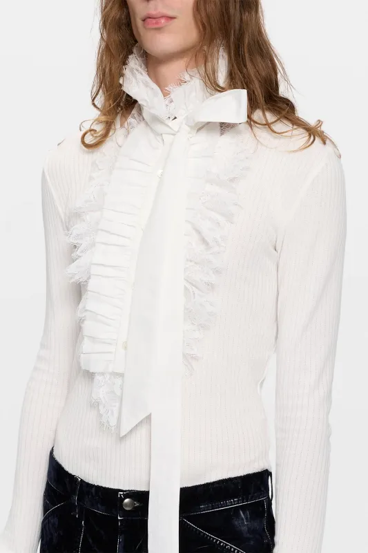 Winston Lace Ruffled Plastron made by Ann Demeulemeester