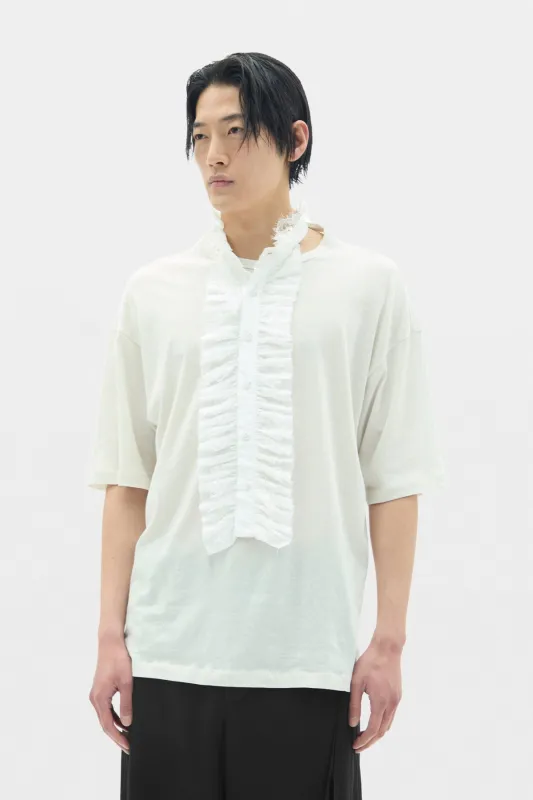 Idun High Comfort T-Shirt with Detachable Plastron Collar made by Ann Demeulemeester