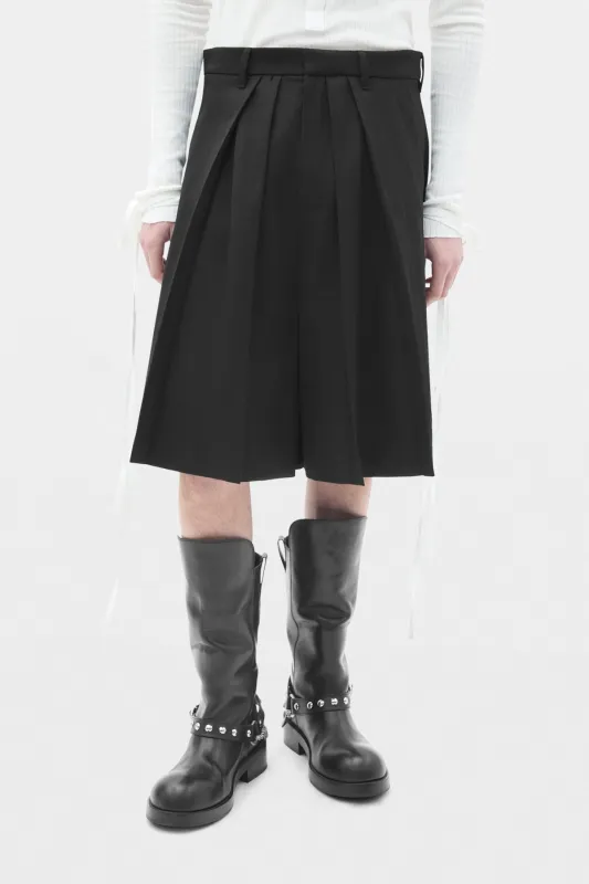 Charley Wide Leg Shorts With Front Pleats made by Ann Demeulemeester