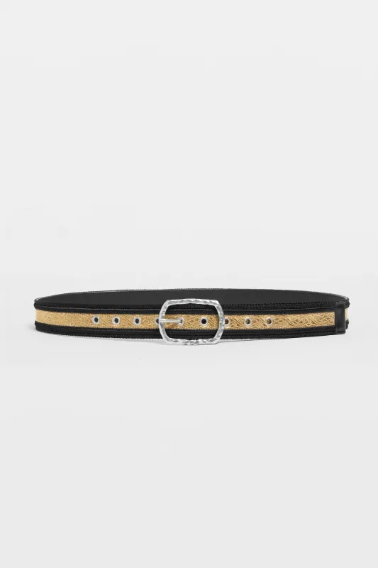 Esha Belt with Hammered Buckle made by Ann Demeulemeester
