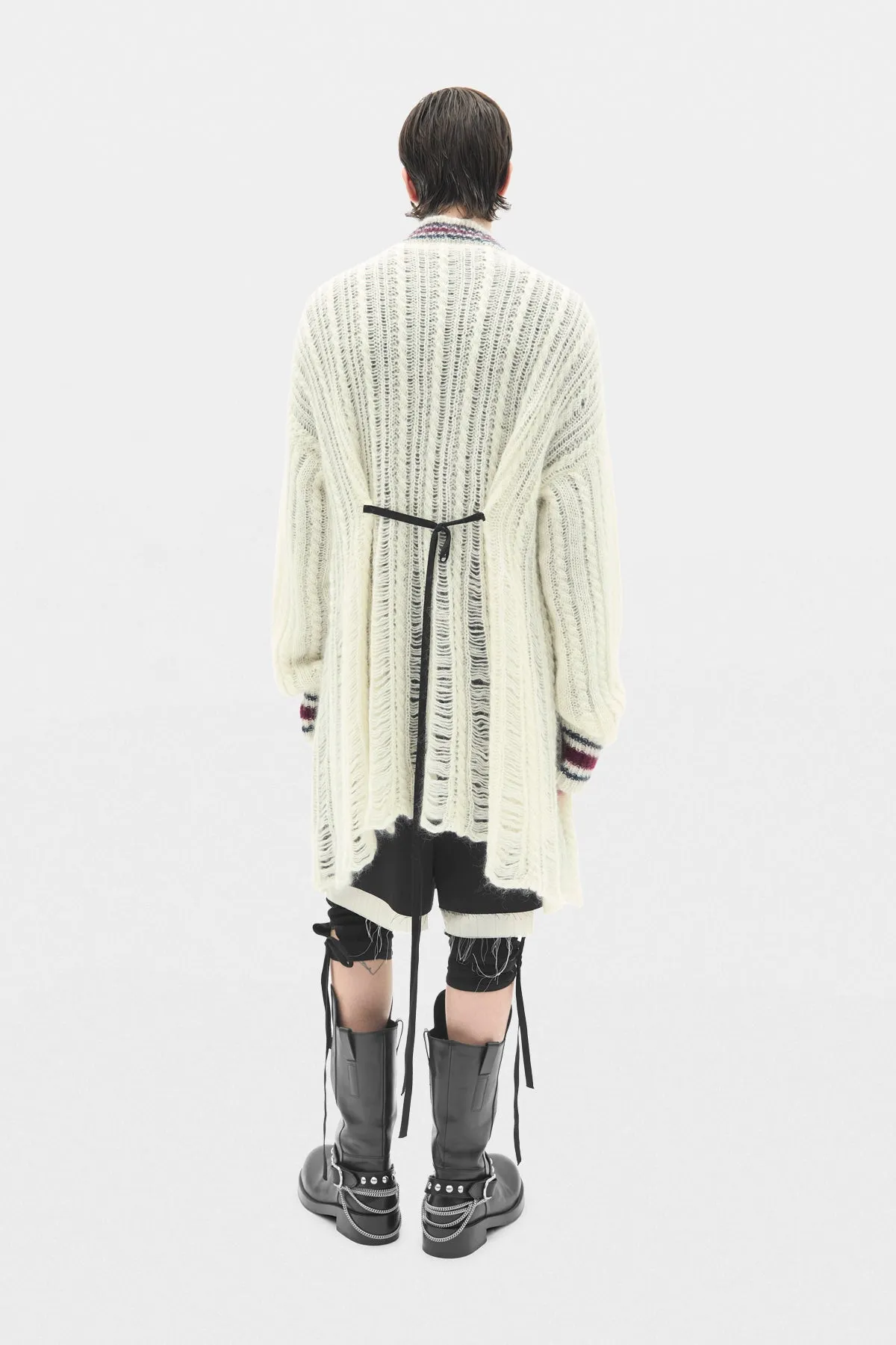 Ulver Cable Knit Ladder Stitch High Comfort Cardigan sold by Ann Demeulemeester product image thumbnail 3