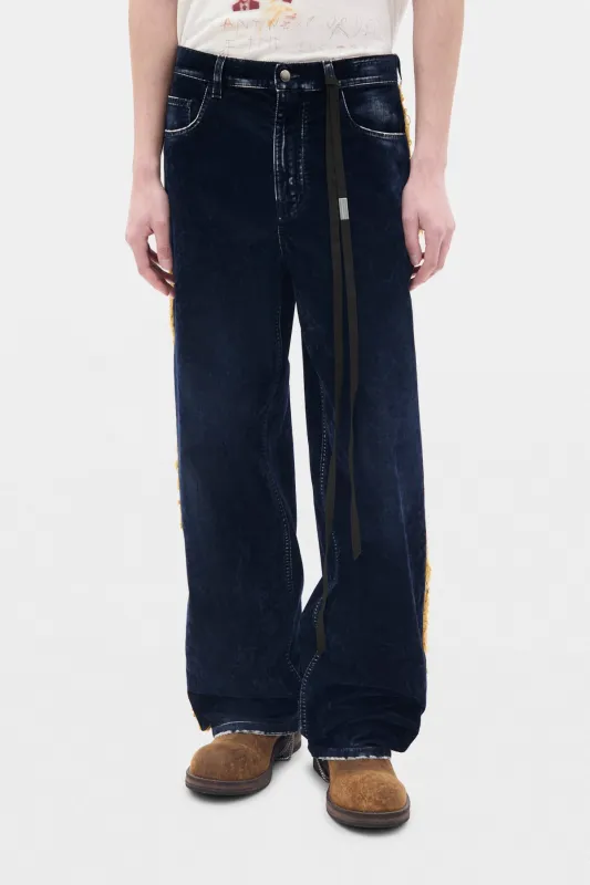 Hanno 5 Pockets Straight Leg Loose Trousers With Side Bands made by Ann Demeulemeester