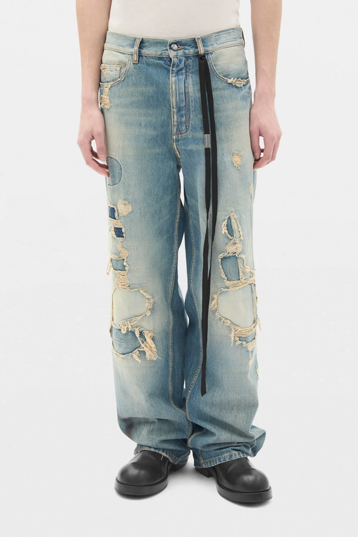 Evan 5-Pockets Straight Leg Loose Trousers sold by Ann Demeulemeester