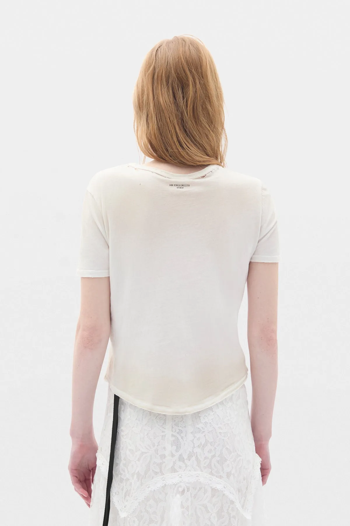 Floor Micro T-shirt With AD Emblem" Print sold by Ann Demeulemeester product image thumbnail 3