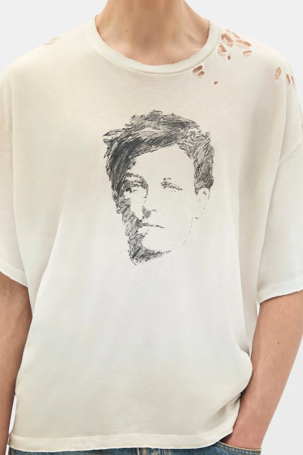 Lu Relax Fit Boxy T-Shirt sold by Ann Demeulemeester product image thumbnail 5