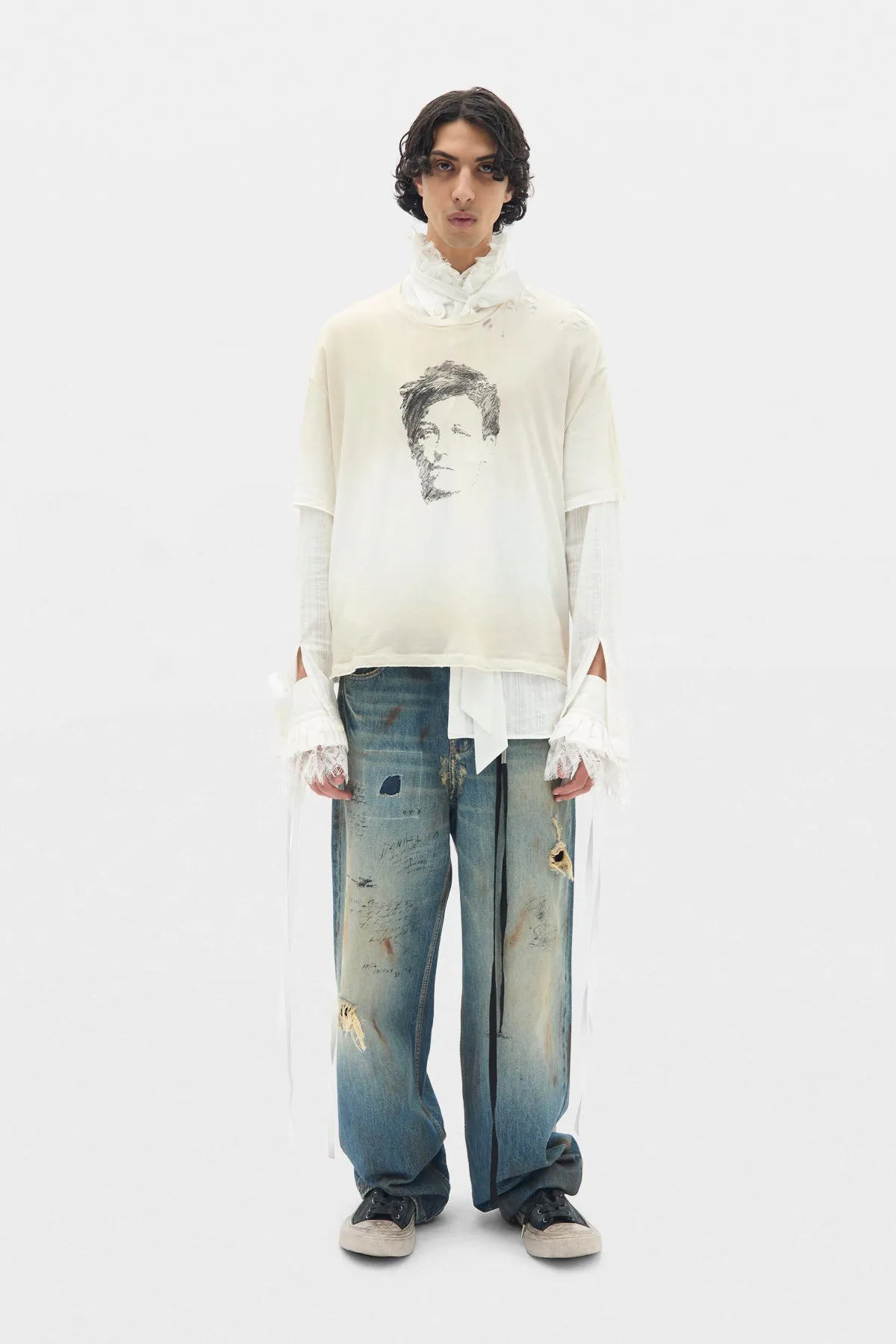 Lu Relax Fit Boxy T-Shirt sold by Ann Demeulemeester product image thumbnail 4