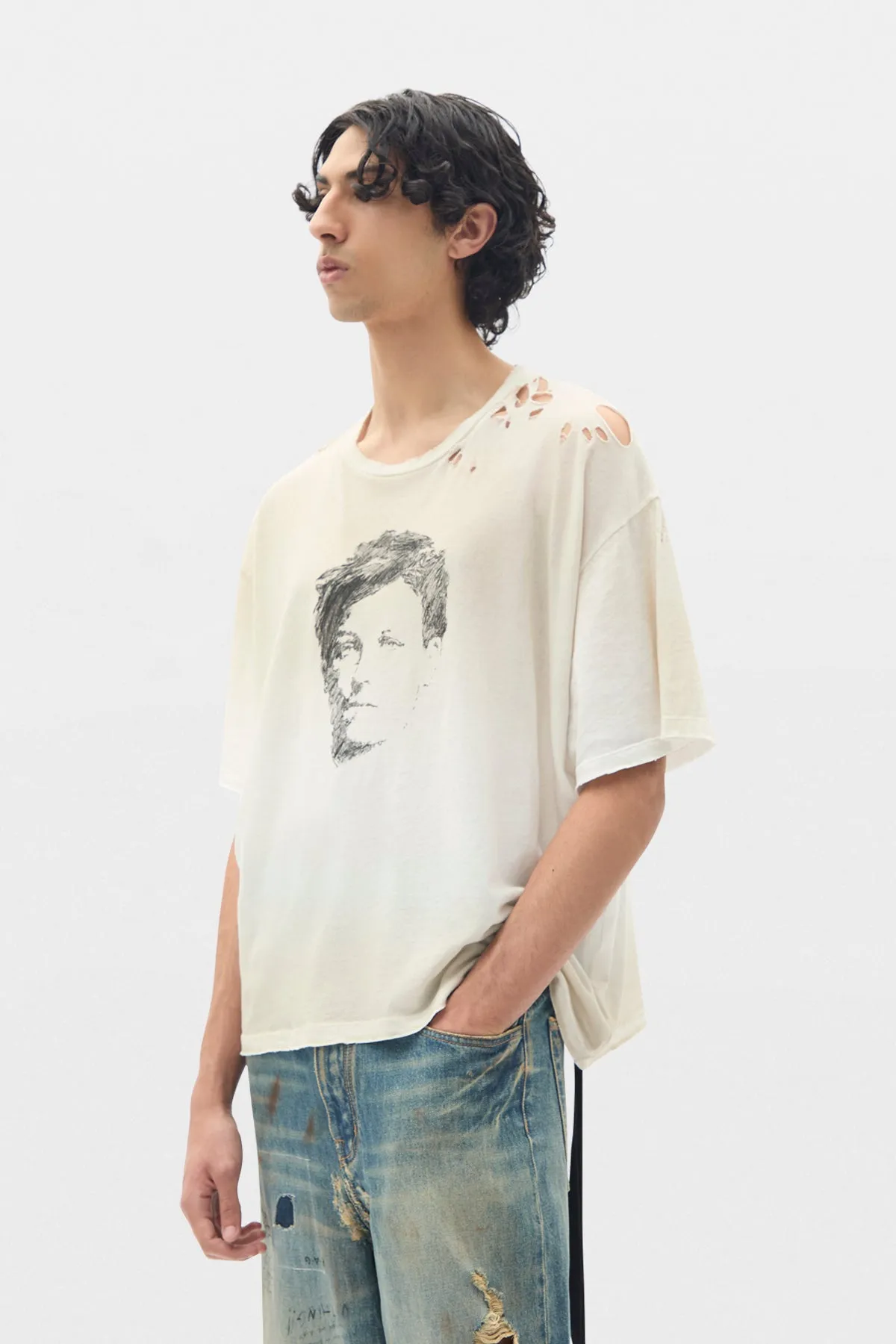 Lu Relax Fit Boxy T-Shirt sold by Ann Demeulemeester product image thumbnail 2