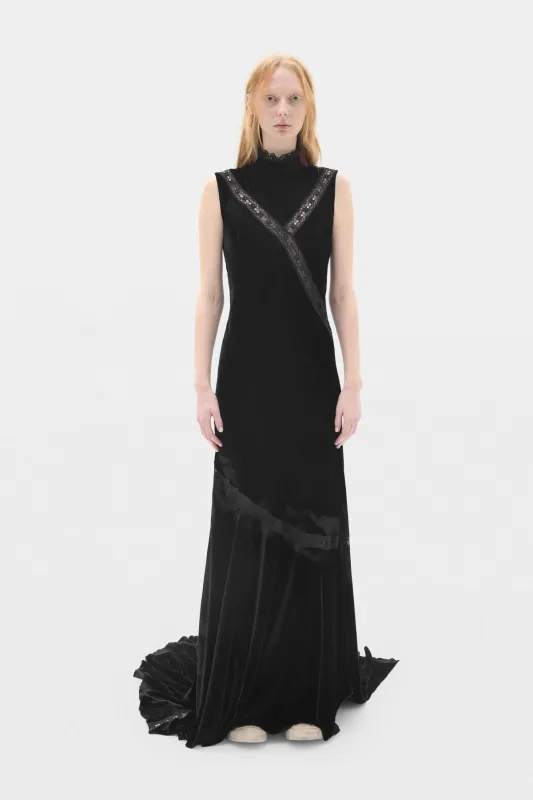Agno X-Long Dress in Fluid Velvet made by Ann Demeulemeester
