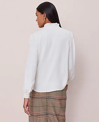 Ann Taylor Ruffle Neck Satin Blouse sold by Ann Taylor product image thumbnail 2