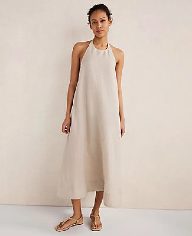Ann Taylor Haven Well Within Linen Halter Midi Dress sold by Ann Taylor