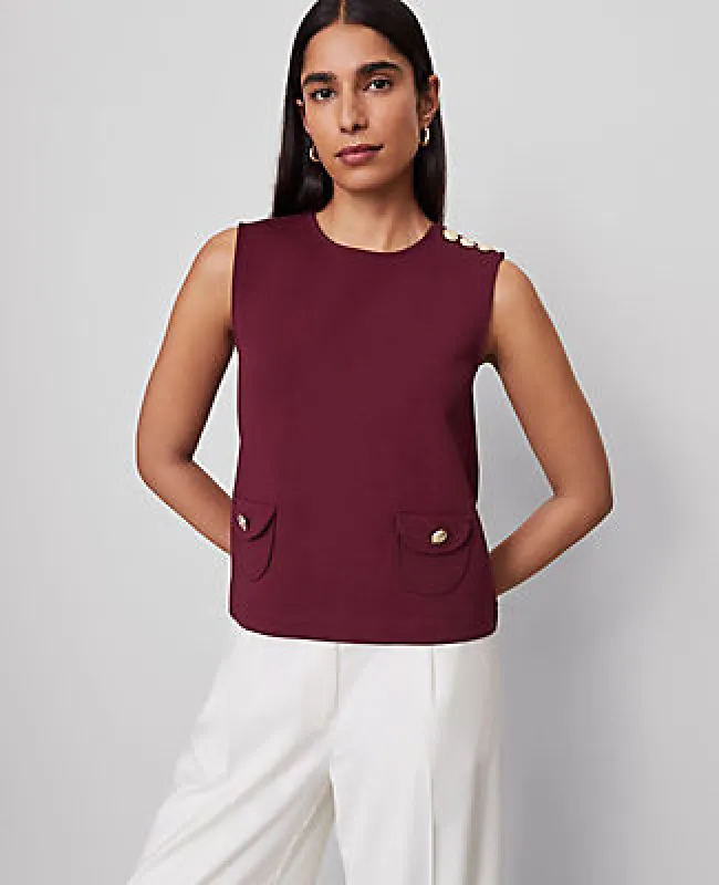 Ann Taylor Ponte Patch Pocket Top sold by Ann Taylor