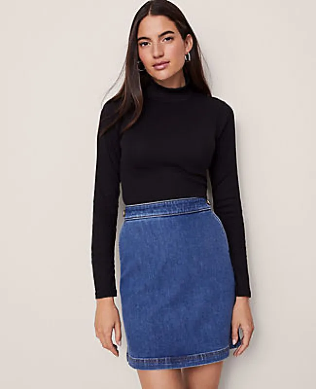 Ann Taylor Weekend Collection Ruffle Mock Neck Top made by Ann Taylor