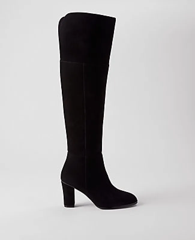 Ann Taylor Over The Knee Suede Block Heel Boot sold by Ann Taylor