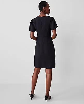 Ann Taylor Petite Flutter Sleeve Flare Dress sold by Ann Taylor product image thumbnail 2
