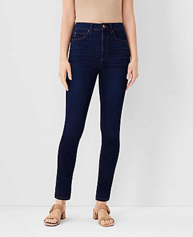 Ann Taylor Sculpting Pocket Highest Rise Skinny Jeans in Classic Dark Indigo Wash sold by Ann Taylor