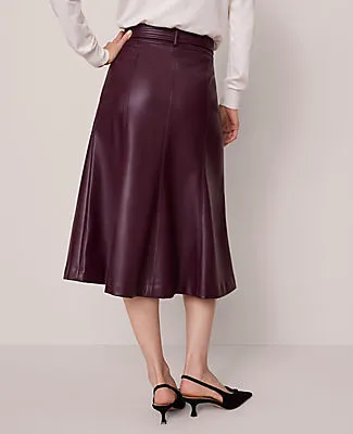 Ann Taylor Belted Faux Leather Skirt sold by Ann Taylor product image thumbnail 3