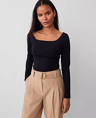 Ann Taylor Ponte Square Neck Top sold by Ann Taylor