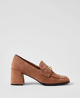 Ann Taylor Suede Kiltie Loafer Pump sold by Ann Taylor