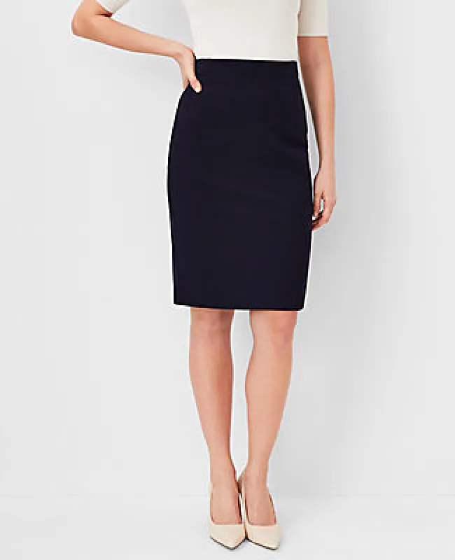 Ann Taylor The Seamed Pencil Skirt in Seasonless Stretch - Curvy Fit sold by Ann Taylor