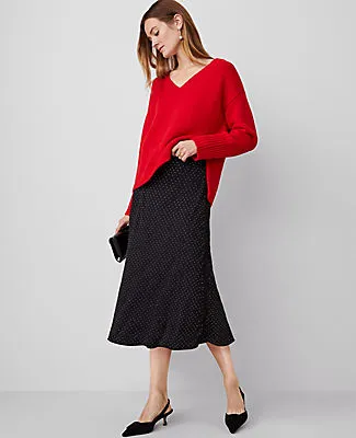 Ann Taylor Embellished Bias Midi Slip Skirt sold by Ann Taylor