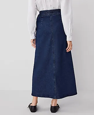 Ann Taylor Petite Weekend Collection Denim Wrap Maxi Skirt sold by Ann Taylor product image thumbnail 4