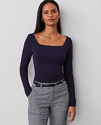 Ann Taylor Ponte Square Neck Top sold by Ann Taylor