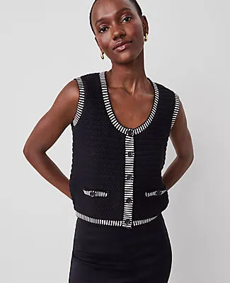 Ann Taylor Geo Stitch Sweater Vest sold by Ann Taylor