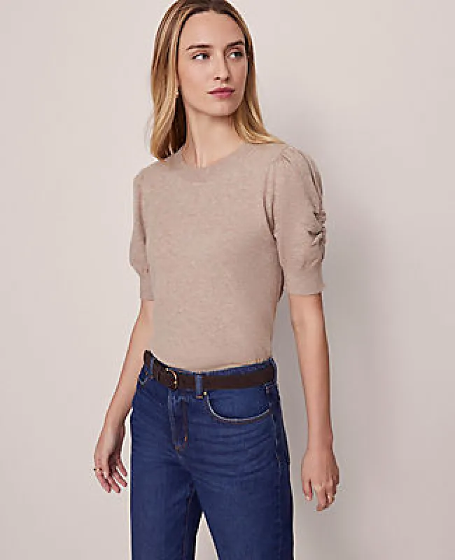 Ann Taylor Weekend Collection Ruched Sweater Tee made by Ann Taylor