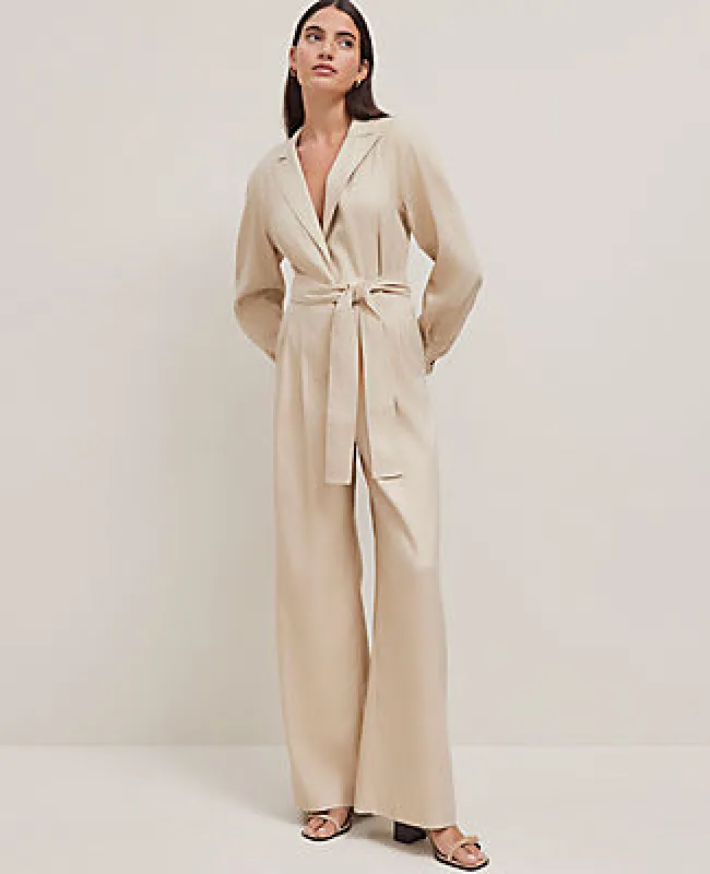 Ann Taylor Linen Blend Wide-Leg Jumpsuit sold by Ann Taylor