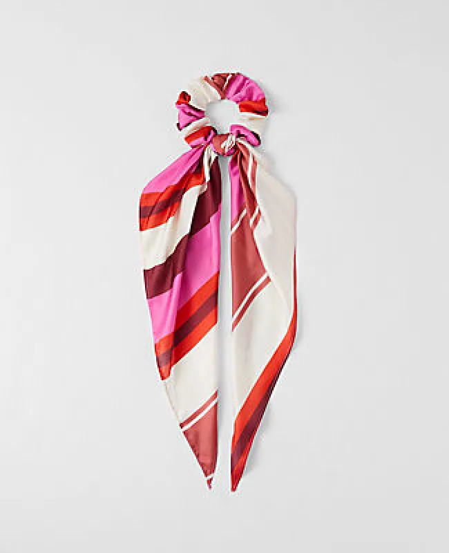 Ann Taylor Striped Silk Scrunchie sold by Ann Taylor