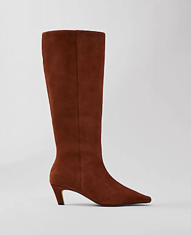 Ann Taylor Skinny Heel Suede Tall Boot sold by Ann Taylor