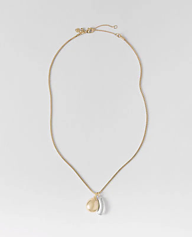 Ann Taylor Mixed Metal Double Pendant Necklace sold by Ann Taylor