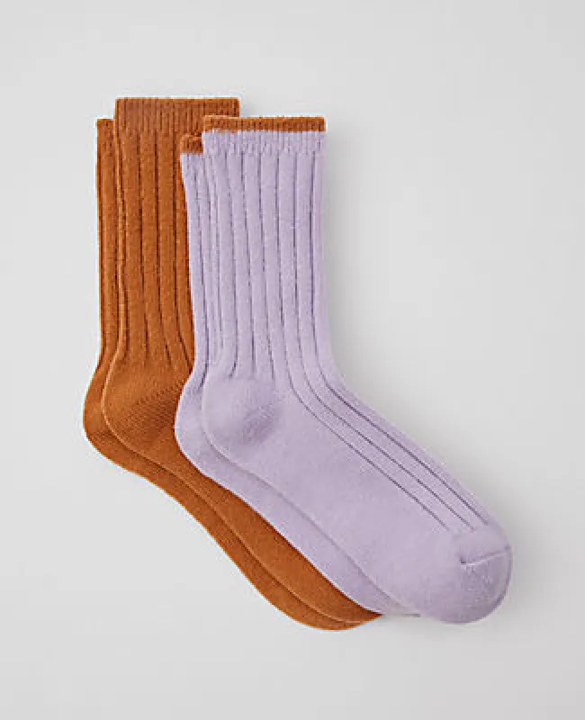 Ann Taylor Cozy Rib Crew Sock Set sold by Ann Taylor