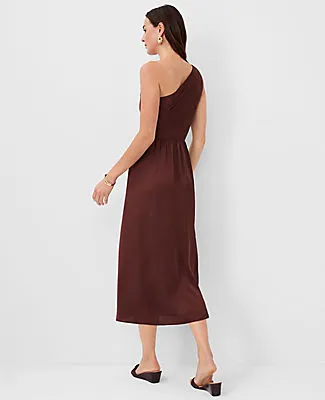 Ann Taylor Petite One Shoulder Flare Midi Dress sold by Ann Taylor product image thumbnail 2