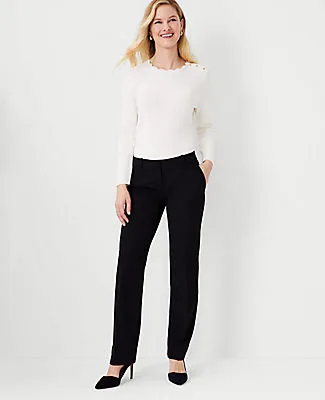 Ann Taylor The Petite Straight Pant In Seasonless Stretch sold by Ann Taylor product image thumbnail 3
