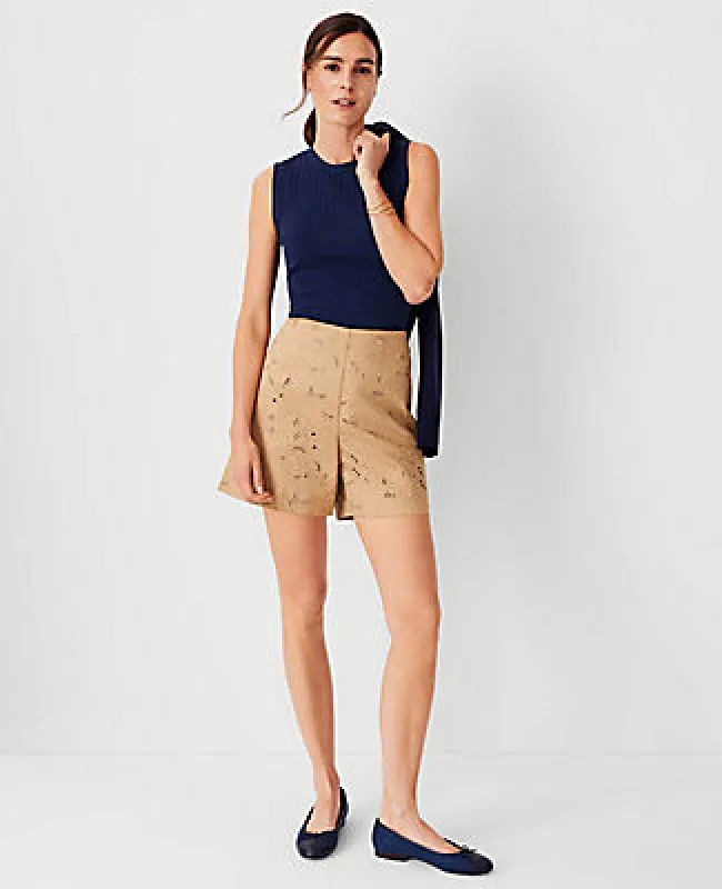 Ann Taylor The Petite Side Zip Metro Short in Embroidery sold by Ann Taylor