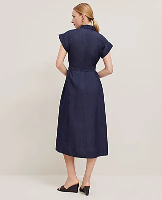 Ann Taylor Chambray Flare Midi Shirtdress sold by Ann Taylor product image thumbnail 2