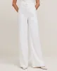 Ann Taylor The Petite Wide-Leg Pant in Herringbone Linen Blend sold by Ann Taylor