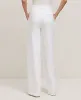 Ann Taylor The Petite Wide-Leg Pant in Herringbone Linen Blend sold by Ann Taylor