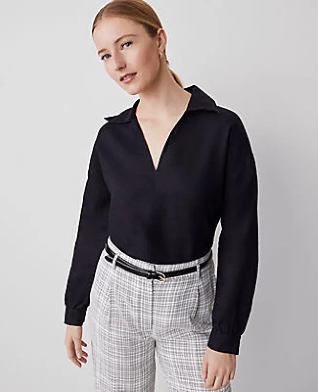 Ann Taylor Tall Collared Linen Popover Top sold by Ann Taylor