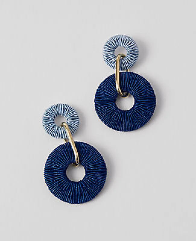 Ann Taylor Double Circle Threaded Drop Earrings sold by Ann Taylor
