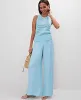 Ann Taylor The Petite Pull-On Wide-Leg Pant in Satin sold by Ann Taylor