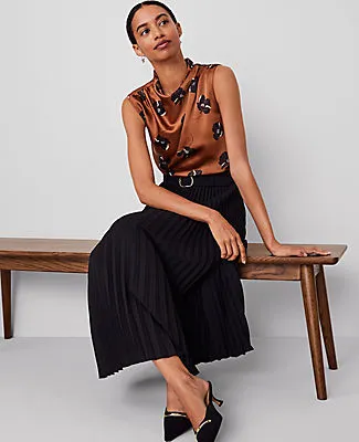 Ann Taylor Petite Belted Pleated Midi Skirt sold by Ann Taylor product image thumbnail 4