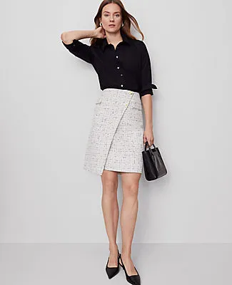 Ann Taylor Tweed Button Wrap Skirt sold by Ann Taylor product image thumbnail 4