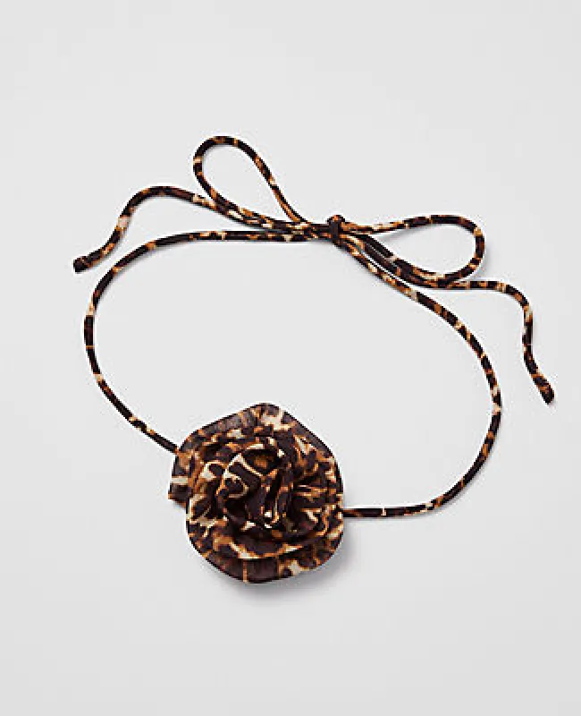 Ann Taylor Cheetah Rosette Scarf sold by Ann Taylor