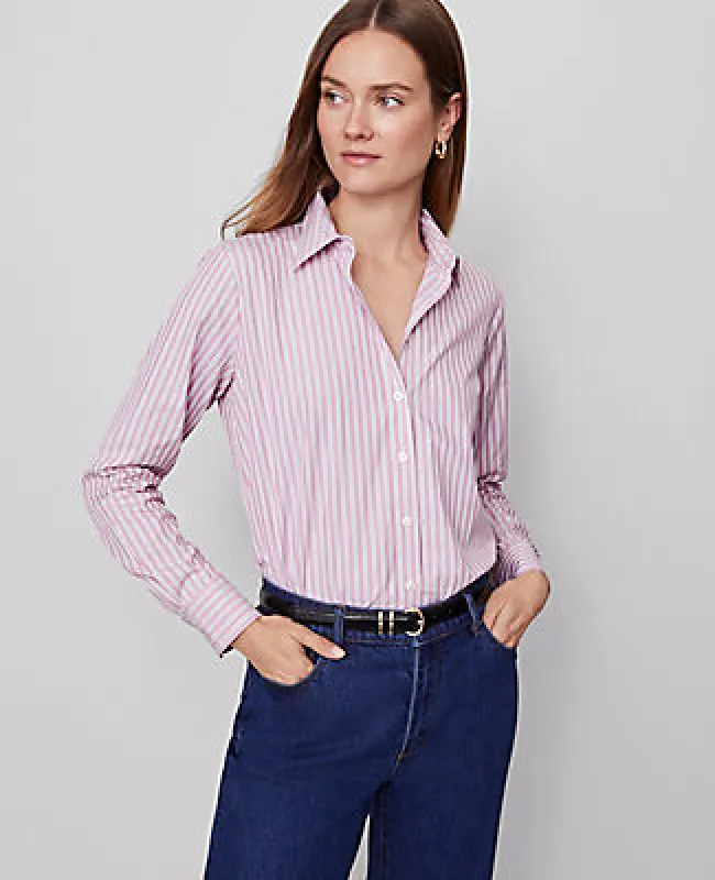 Ann Taylor Striped Relaxed Perfect Shirt sold by Ann Taylor